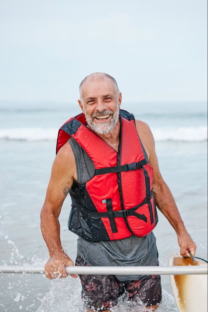Active man in his 50s enjoying time outdoors with energy and confidence